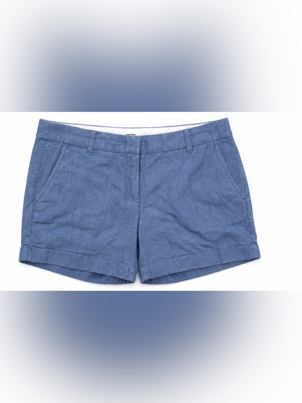 J.Crew Chambray Cotton Shorts - Blue -6 - Picture 2 of 5